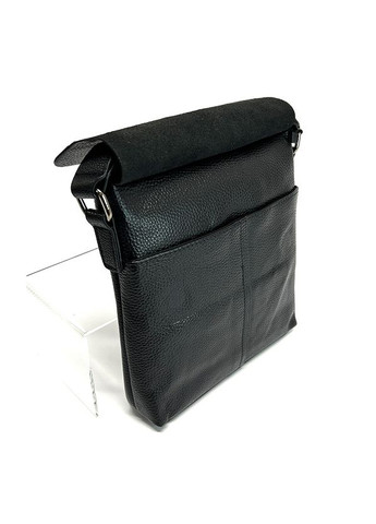 Черная кожаная мужская маленькая сумка через плечо на длинном ремешке No Brand (292404331)
