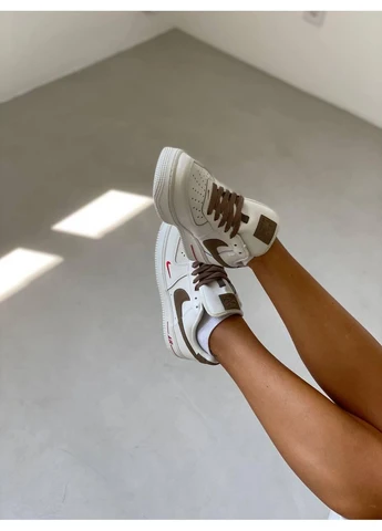 Комбіновані кросівки чоловічі nike air force 1 low premium mocco найк аір форс 1 демісезон No Brand