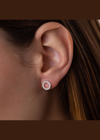 Серебряные серьги Круговорот с фианитами OR116150 Oniks (264392738)