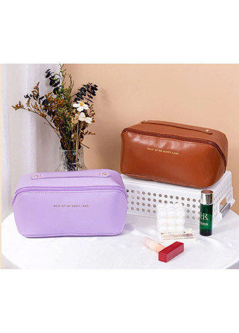 Удобная косметичка из искусственной кожи, дорожный органайзер для косметики нежно фиолетовая No Brand (326487942)