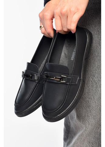 Let's Shop Туфлі-лофери жіночі чорного кольору лофери чорний з штучна шкіра, україна — демісезон (356454679)