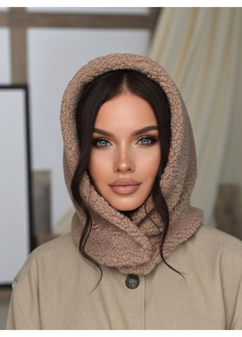 Женский капор Teddy Bear букле с каракуля кофе с молоком (мокко) No Brand (366293454)