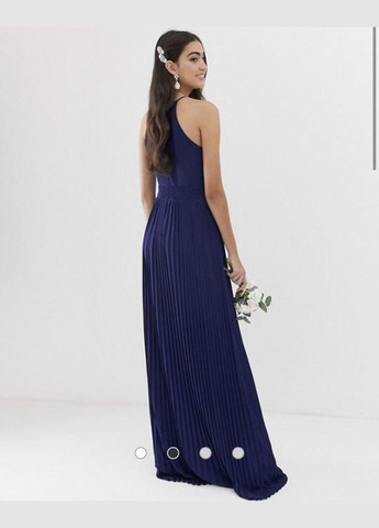 Синее платье макси плиссе Asos
