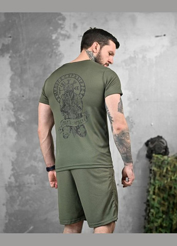 Тактичний чоловічий літній костюм з принтом руни олива No Brand