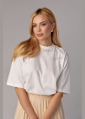 Трикотажна жіноча футболка з лаконічним принтом Lurex - (293293034)
