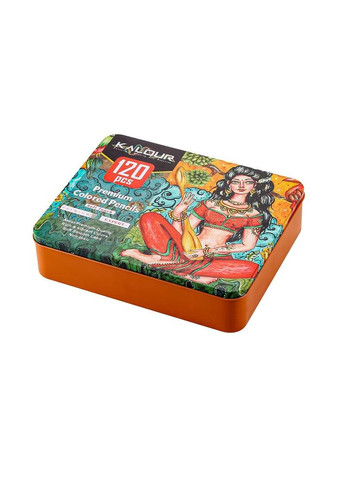 Премиум-набор цветных карандашей в металлической коробке 120 цветов KALOUR (324272426)