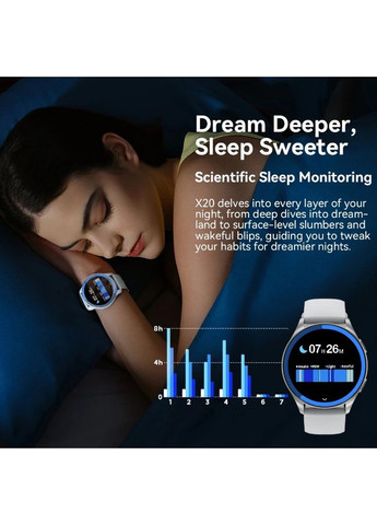 Умный водонепроницаемый спортивный смарт-часы X20 Amoled 1,43' Bluetooth + ремешок Blackview (369936467)