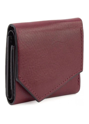 Шкіряний гаманець Mini з асиметричним клапаном 57066110 бордовий Grande Pelle (298684291)