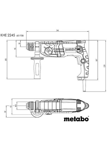 Перфоратор KHE 2245 SDS-plus (601708500) Metabo (360423601)