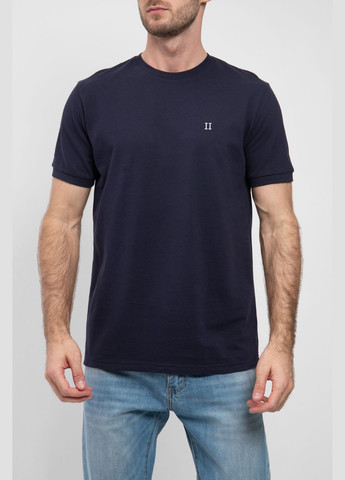 Темно-синяя темно-синяя хлопковая футболка с круглым вырезом Les Deux