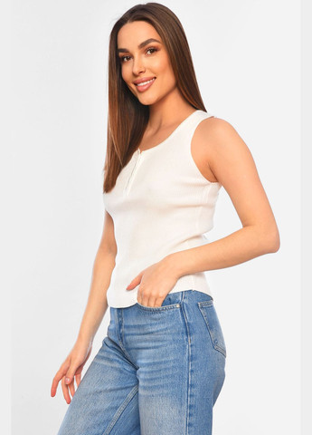 Майка жіноча трикотажна білого кольору Let's Shop — 322317199