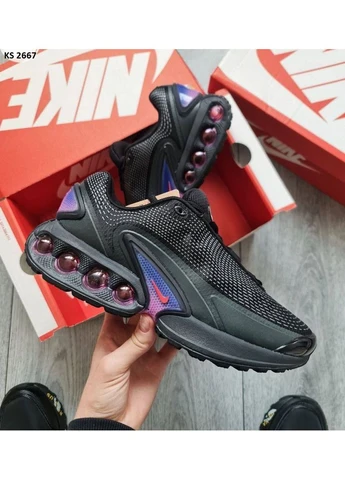 Чорні кросівки чоловічі nike air max dn all night black purple найк аір макс дн чорні демісезон No Brand