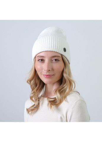 Шапка бини женская хлопок белая МАВКА LuckyLOOK 873-490 (362893939)