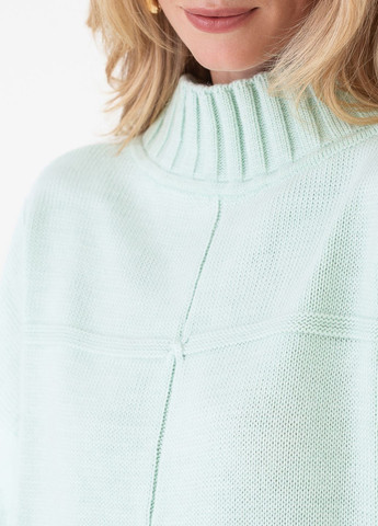 Мятный женский свитер с геометрическим рисунком SVTR