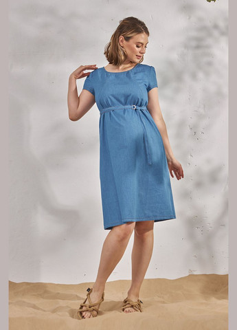 Голубое голубое джинсовое платье для беременных и кормящих Юла мама