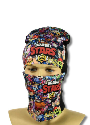 Дитячий трикотажний набір шапка + снуд із принтом Бравл Старс / Brawl Stars No Brand Дитячій зимовий комплект с принтом (350878456)