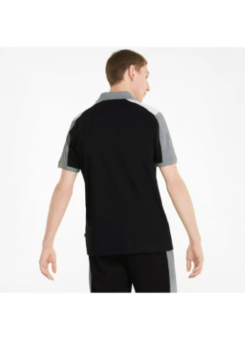 Цветная футболка-поло essentials+ block black/grey 848004-01 для мужчин Puma