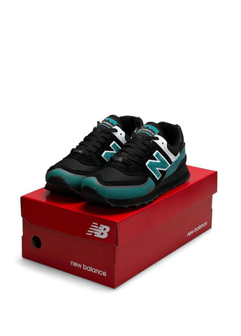 Чорні Осінні кросівки чоловічі, вьетнам New Balance 574 TP2 Black Turquoise