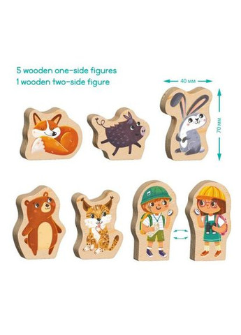 Пазл "Кто живет в лесу?" (16 картонных деталей + 6 деревянных фигурок) Dodo (372820346)