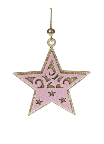 Новорічний підвісний декор з рожевим оксамитом колір рожевий ЦБ-00286979 BonaDi (366559997)