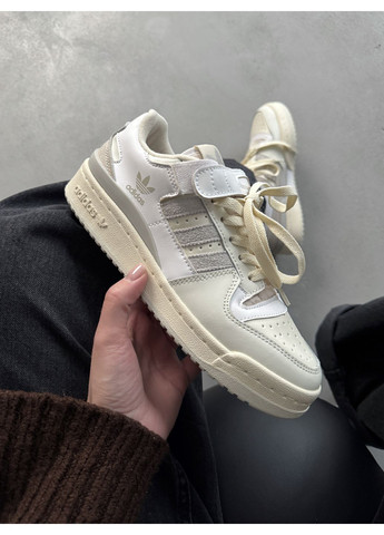 Білі Осінні кросівки чоловічі adidas forum cream white адідас форум No Brand