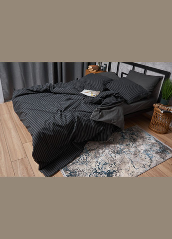 Комплект постельного белья полуторный 143х210 наволочки 4х70х70 Бязь Gold Люкс (MS-820001063) Moon&Star Gray Stripe&Black (285717623)