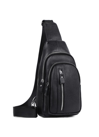 Сумка-слінг чоловіча шкіряна на одне плече чорна 74521 Tiding Bag (336551859)