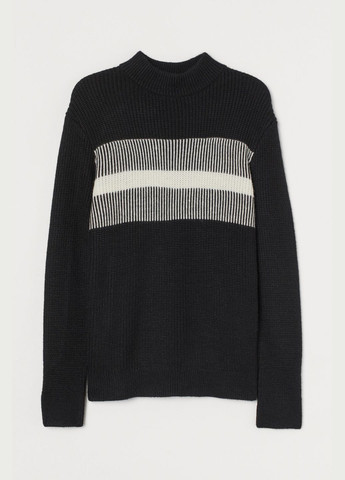 Черный демисезонный свитер из мягкой пряжи для мужчины 0935897-001 H&M