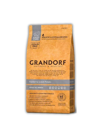 Сухой корм для собак Кролик и индейка для взрослых собак средних и крупных пород 3 кг Grandorf (346476314)