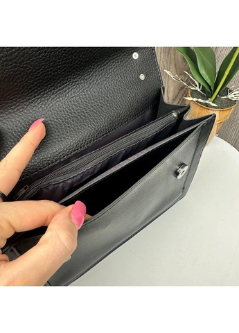 Класична чорна сумка жіноча клатч з екошкіри на плече з ланцюжком ProDobro (363259930)