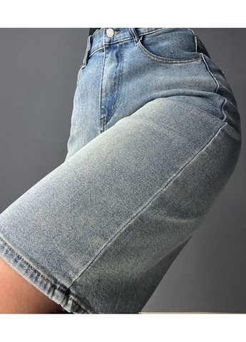 Шорты женские джинсовые 560-88 бермуды с резинкой на талии голубые Allure (336491710)