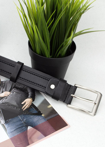 Ремень мужской кожаный батальный SF-3597 (150 см) черный под брюки SFIP (316192783)