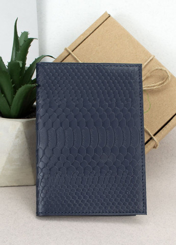 Подарочный женский набор №87: обложка на паспорт + ключница (синий питон) HandyCover (282719593)