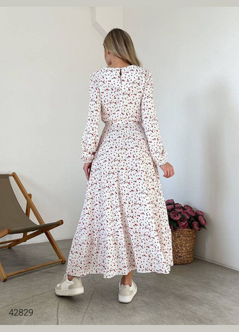 Белое повседневный сукня Accorddream с цветочным принтом
