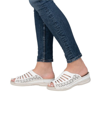 Белые шлепанцы Rieker