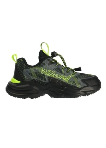 Кросівки дитячі для хлопчика текстильні чорні салатові на еластичних шнурках Willard (387341867)