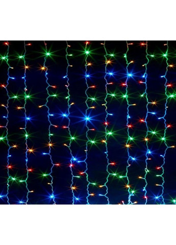 Гирлянда штора занавес Водопад 3х3 м 280 LED большая лампа 3D (белый шнур, с переходником) Цветной свет No Brand (331639376)