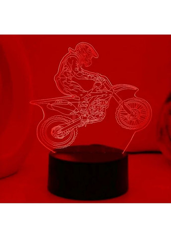Акриловый 3D светильник - ночник мотоцикл байкер кросс эндуро мото 7 цветов No Brand (368770081)