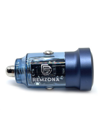 Автомобільний зарядний пристрій (автозарядка) Treneas Acey 30W CCAC-02BL |USB+Type-C, 3A, 30W | Синій Remzona (334293821)