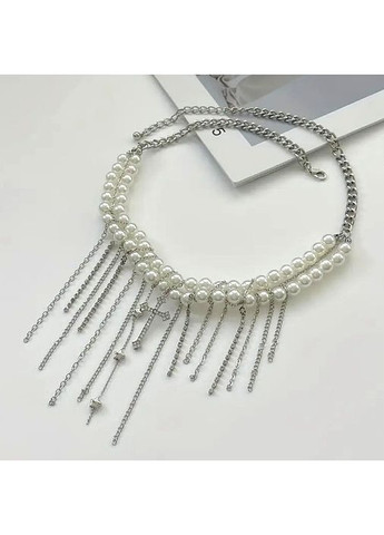 Кольє чокер з намистинами та стильними підвісками No Brand (364303632)