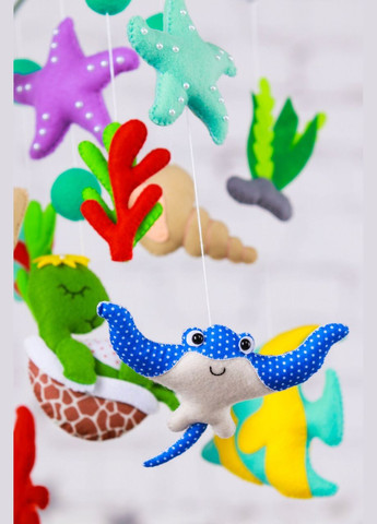 Дитячий мобіль на ліжечко для немовлят WooolyWool «Морські мешканці» No Brand (342757986)