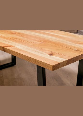 Кавовий стіл із прямокутними краями L (сосна) Обідній стіл з металевими ніжками EcoWalnut (294613516)