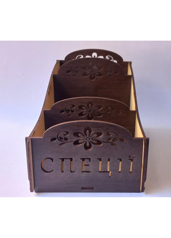 Деревянный органайзер для специй и приправ коричневый UK0733 No Brand (303218073)