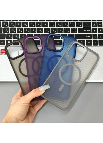 Чохол Wavy Pattern Matte Corrugated Camera Magnetic для iPhone 13 Black No Brand (382918771)