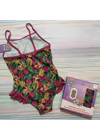 Бордовый летний детский слитный купальник для девочки 98-104 см бордовый слитный Nickelodeon