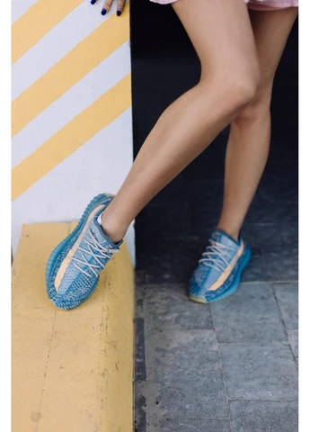 Синие демисезонные кроссовки мужские adidas yeezy boost 350 v2 israfil blue адидас изи буст синие No Brand