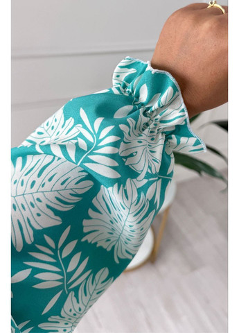 Бірюзова святковий, повсякденний, кежуал жіноча сукня з квітковим принтом а-силует Style Point з квітковим принтом