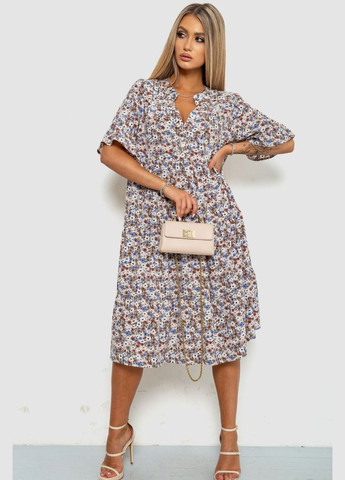 Розово-коричневое платье с цветочным принтом Ager