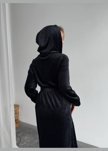 Жіночий теплий халат на запах довгий з капюшоном No Brand (316449985)