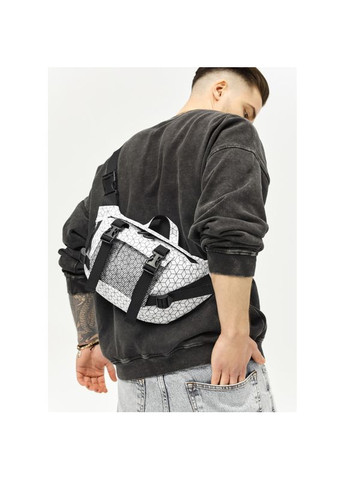 Большая мужская поясная сумка бананка DynamicDart тканевая принт "Square" Sambag (329692791)